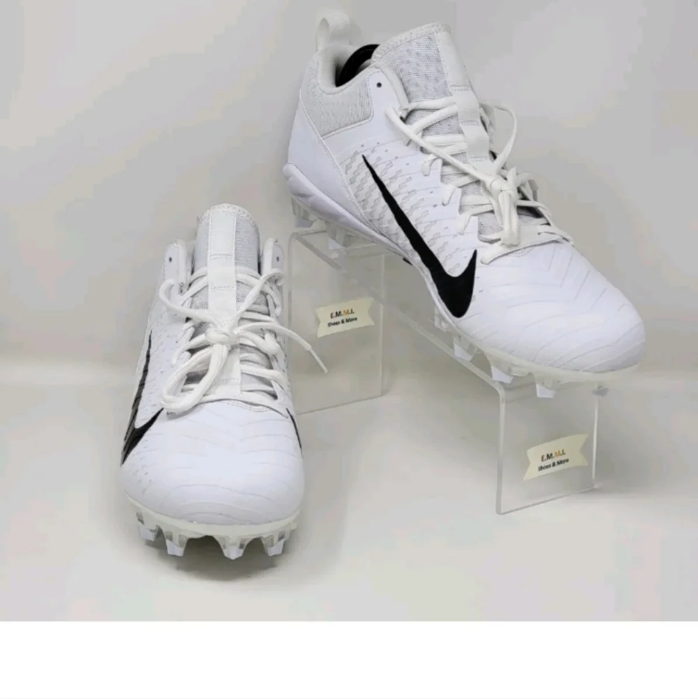 Nike Alpha Menace Pro 2 Low White/Black Football Cleats Sz 13.5 Mens CV6477-100